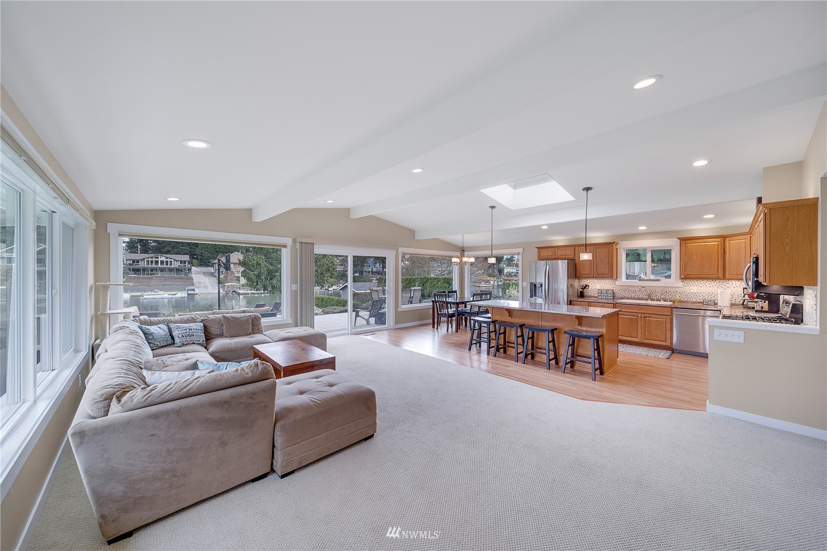 1919 Channel Road East Lake Tapps, WA 98391 - Photo 6 of 33 a living room with furniture and a table