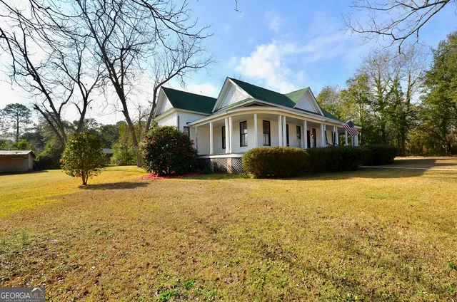 a view of a swimming pool with an outdoor space