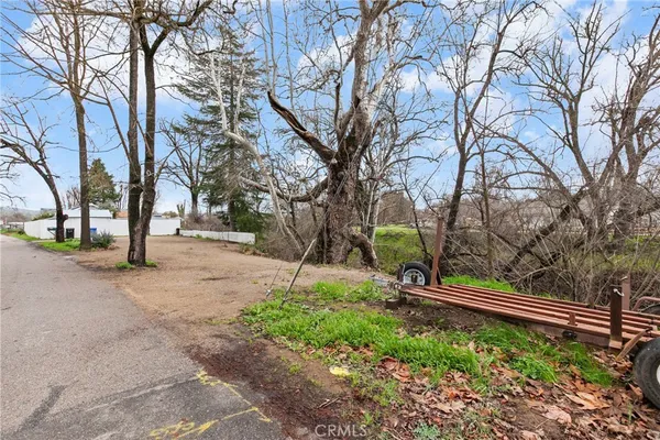 a backyard of a house with lots of green space