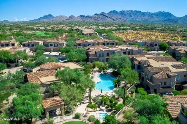 an aerial view of multiple house