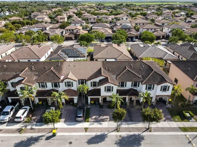 an aerial view of multiple houses