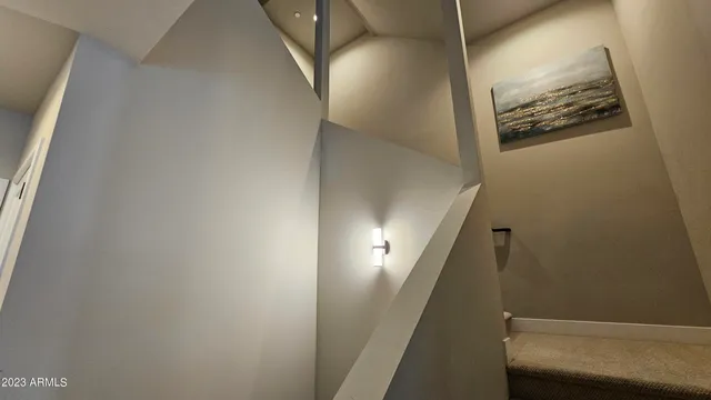 a view of hallway with stairs