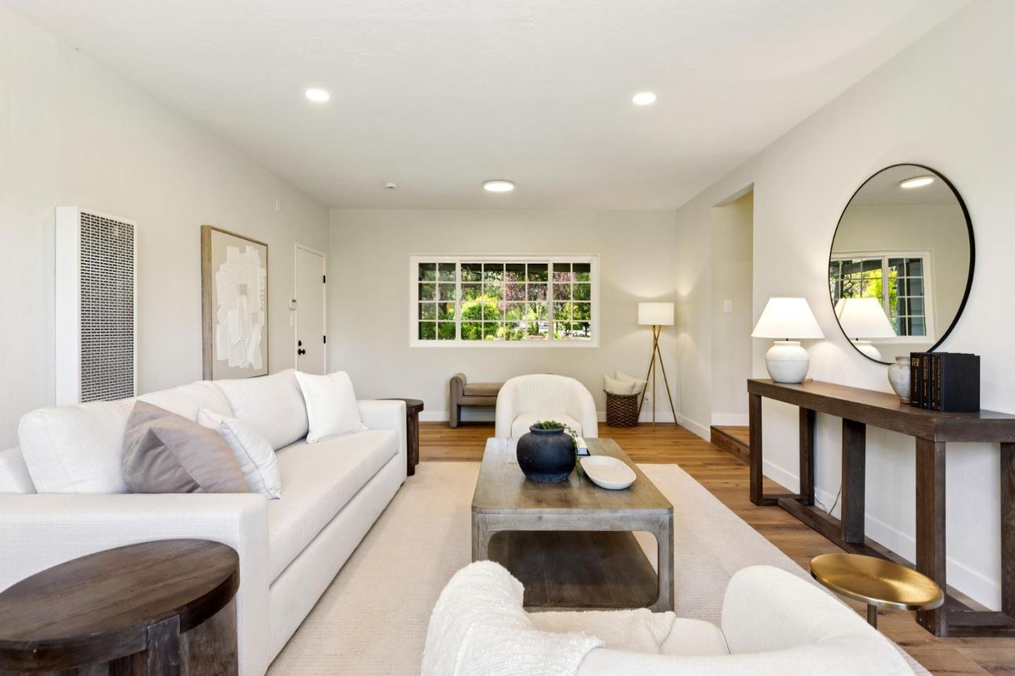 755 Santa Rita Avenue Los Altos, CA 94022 - Photo 21 of 50 a living room with furniture a rug a lamp and a large window