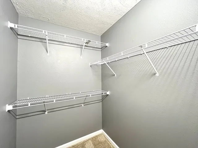 a close up view of racks on the wall