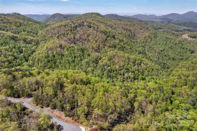 a view of a mountain range with trees in the background