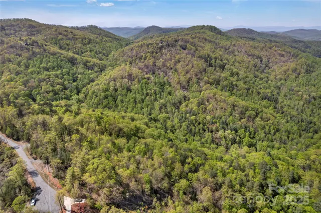 a view of a mountain range with lush green forest