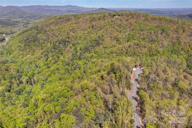 a view of a field with a mountain in the background