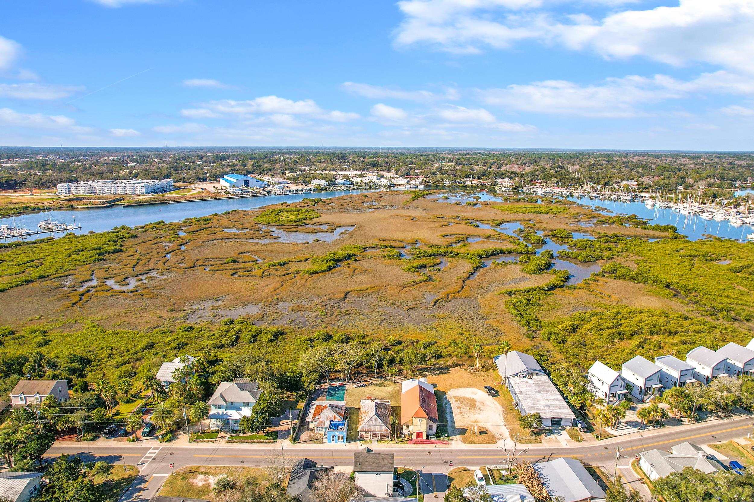 224 Riberia Street St. Augustine, FL 32084 - Photo 7 of 10 Aerial view of residential area featuring a nearby body of water