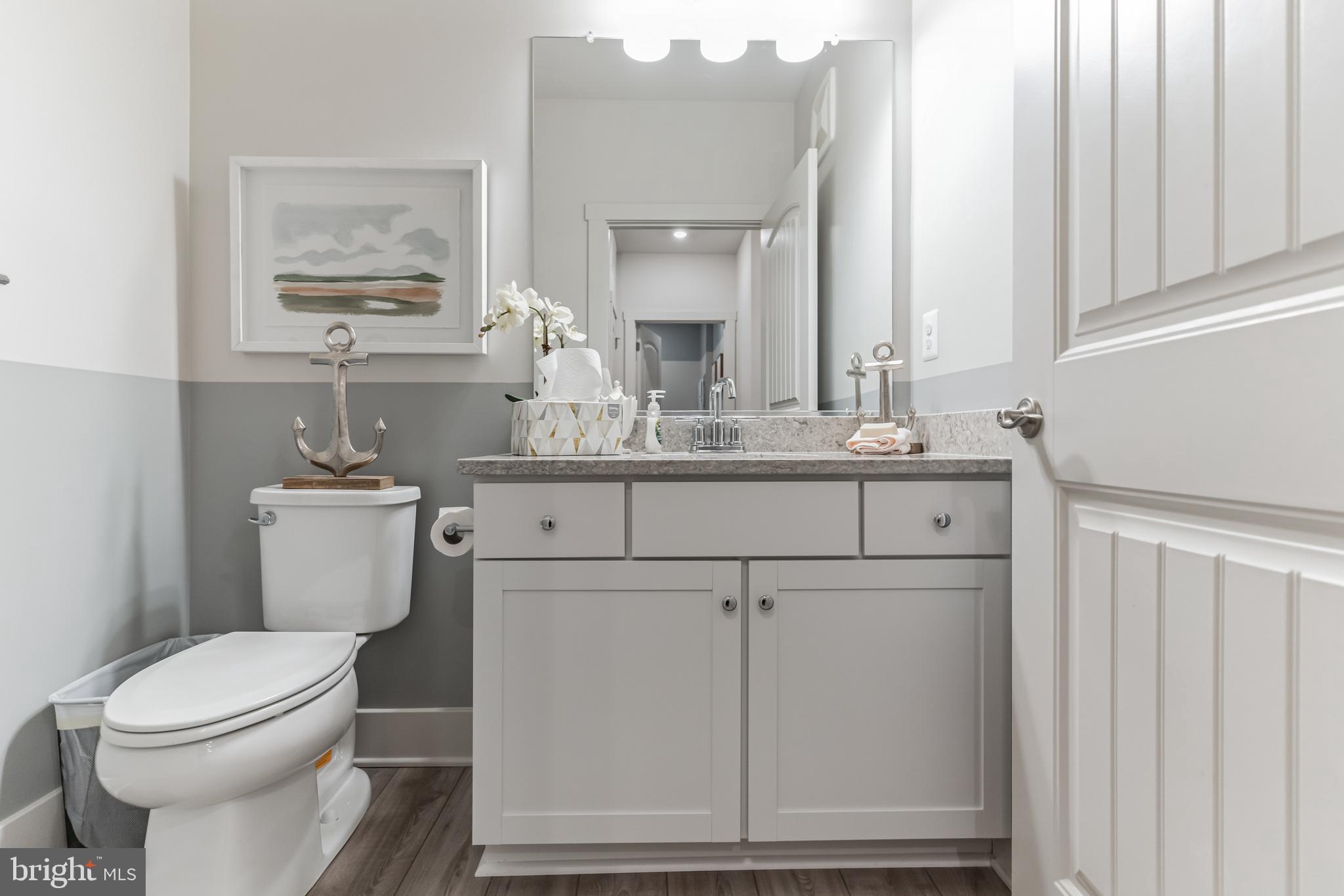 132 Wheelhouse Way Chester, MD 21619 - Photo 18 of 66 a bathroom with a toilet a sink and mirror