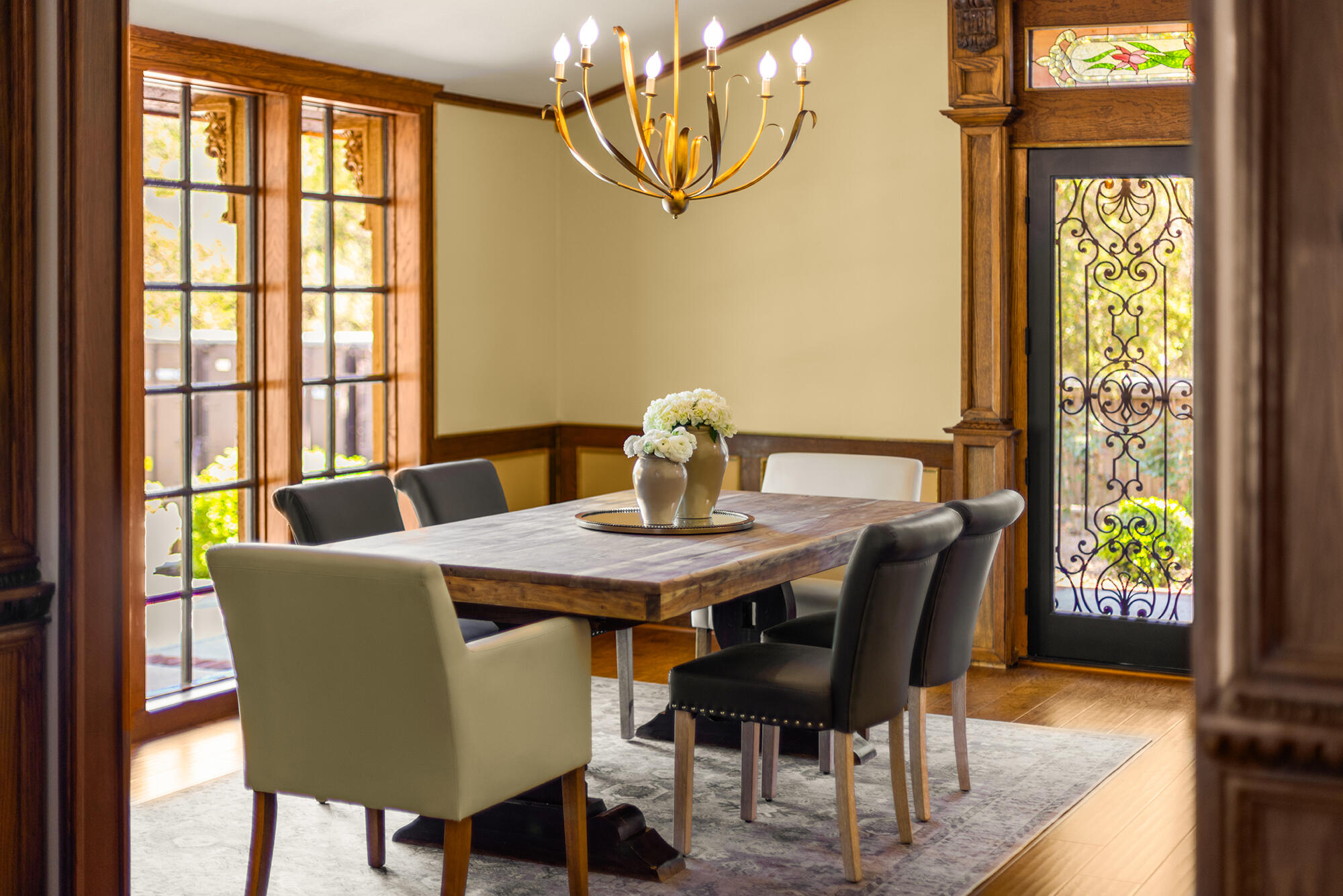 10480 Creek Road Oak View, CA 93022 - Photo 14 of 52 a view of a dining room with furniture window and wooden floor