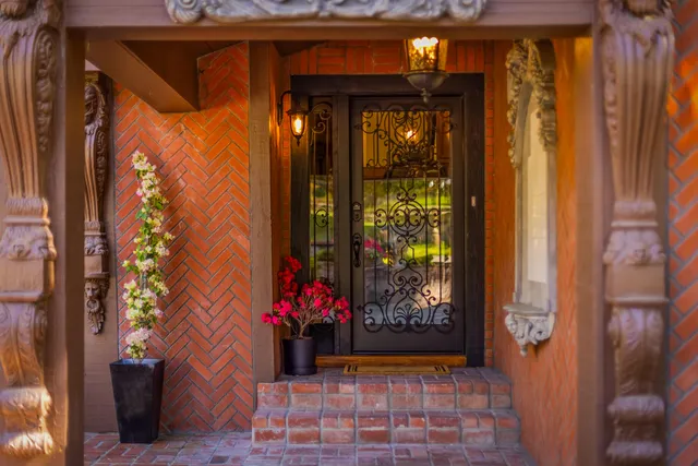 a view of path along with potted plant