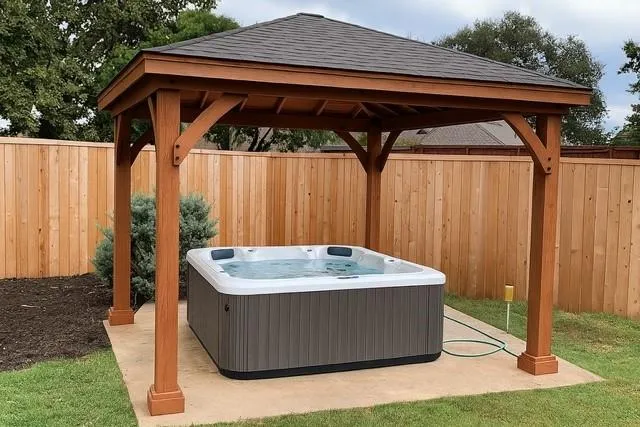 a room with potted plants and a yard