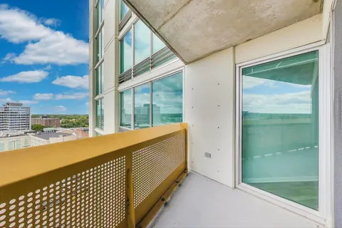 a view of balcony with city view