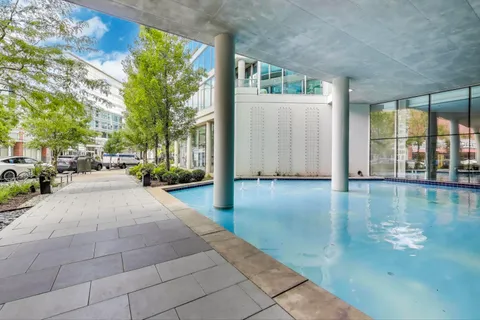 a view of a water heater room with garden