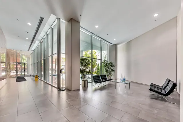 a view of an entryway with a garden