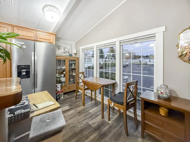 a workspace with wooden floor