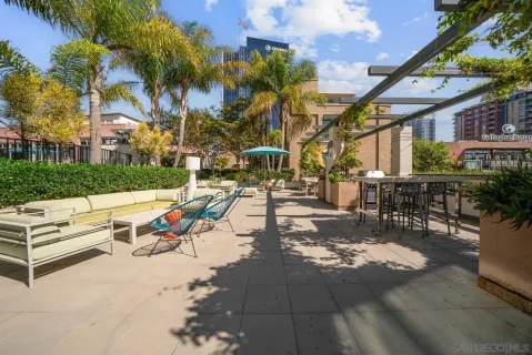 a view of outdoor space with seating area