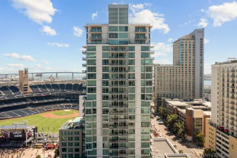 a view of a balcony with a lot of stuff