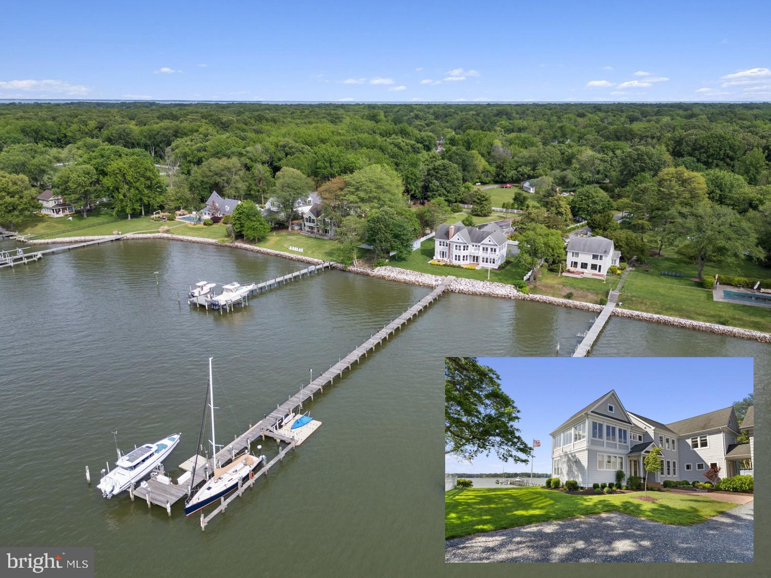a view of a lake with a house in the background