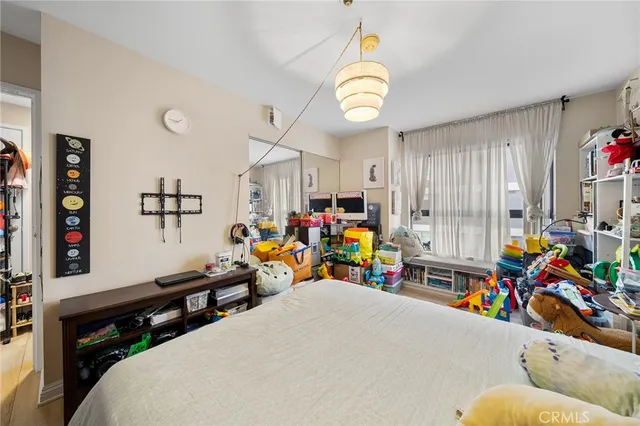 a children room with furniture and toys