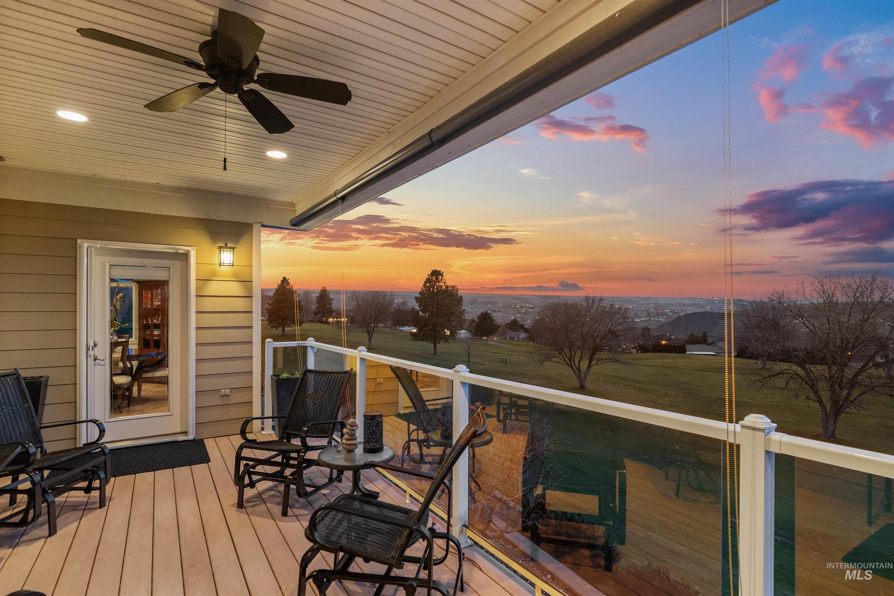 3978 Foothill Drive Lewiston, ID 83501 - Photo 33 of 40 Deck at dusk with ceiling fan