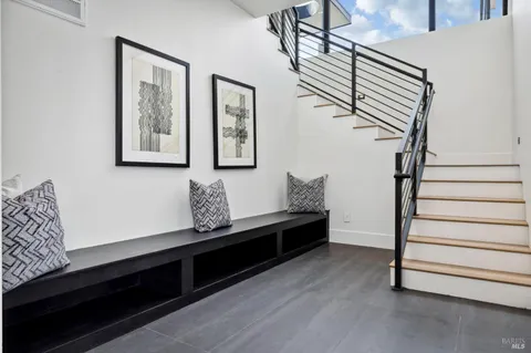 a view of a terrace with sitting area