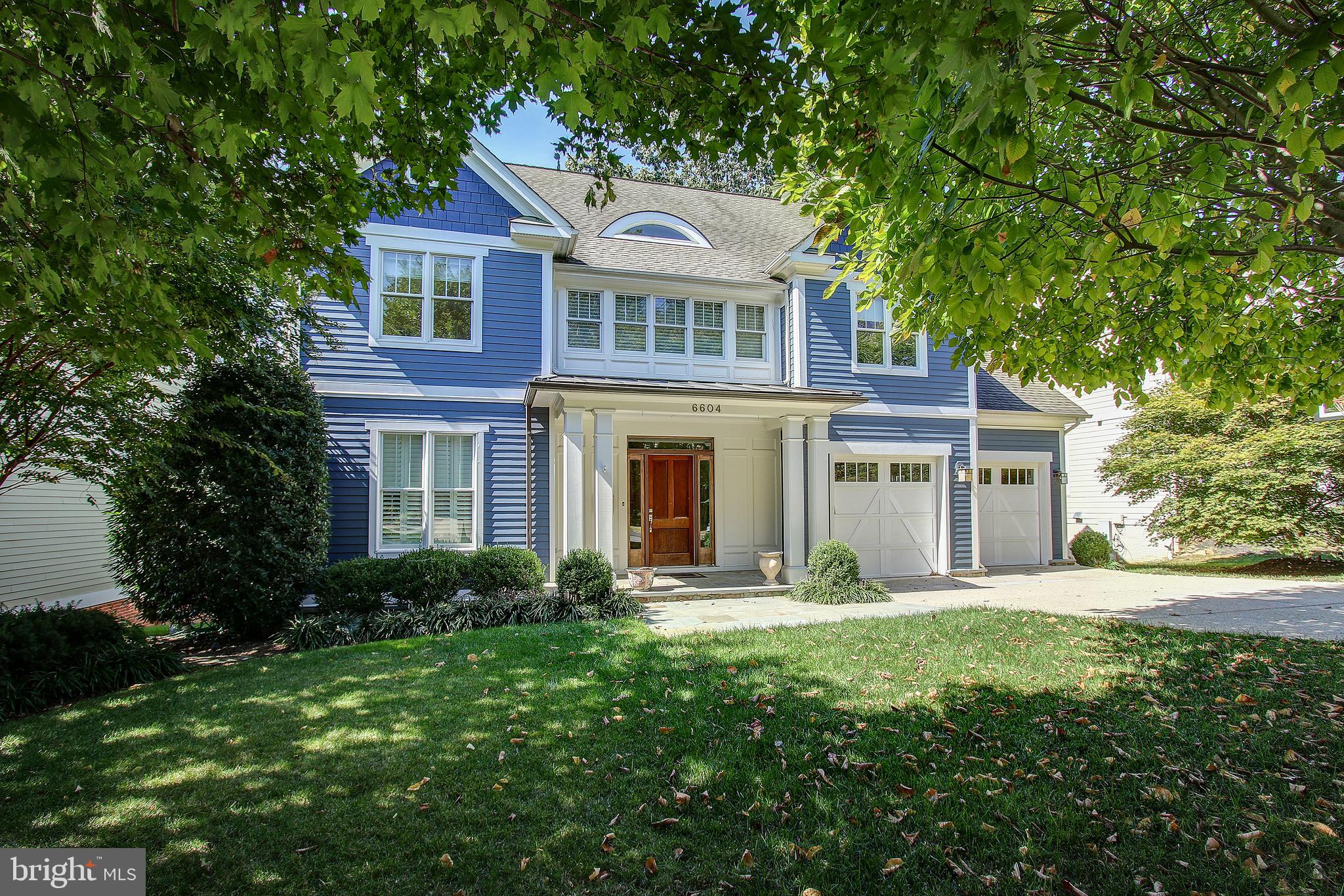 6604 Pyle Road Bethesda, MD 20817 - Photo 2 of 50 UNIQUE Front Elevation w/DISCRETE 2 Car Garage