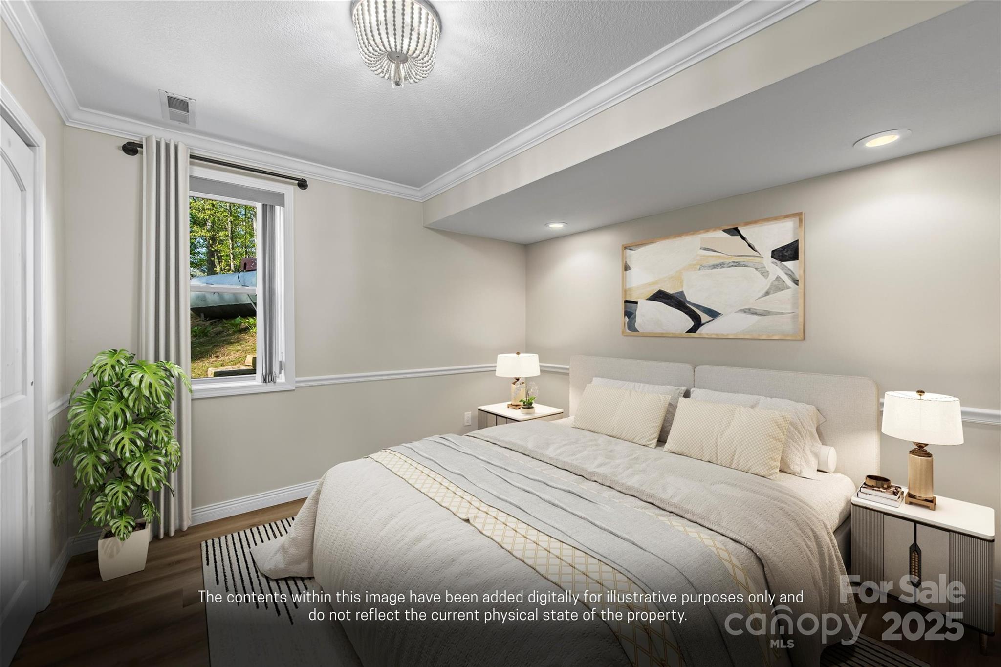 84 Halfmoon Way Clyde, NC 28721 - Photo 39 of 48 a bedroom with a bed and a painting on the wall