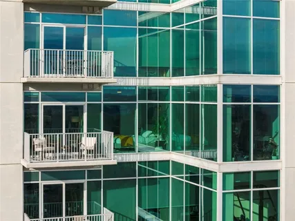 a view of a city with tall buildings