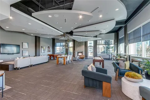 a view of a terrace with furniture