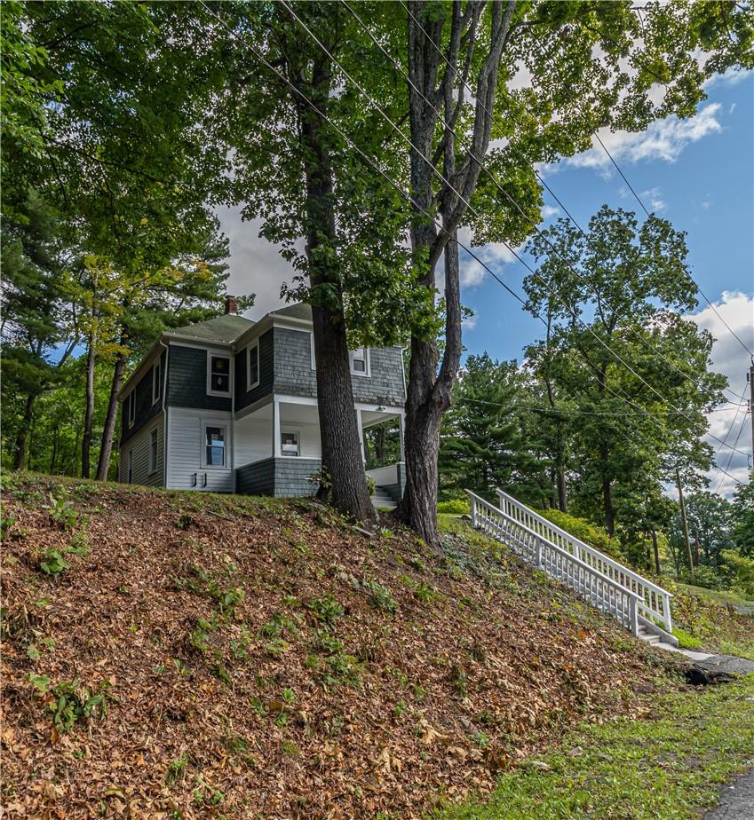 a house with trees in front of it