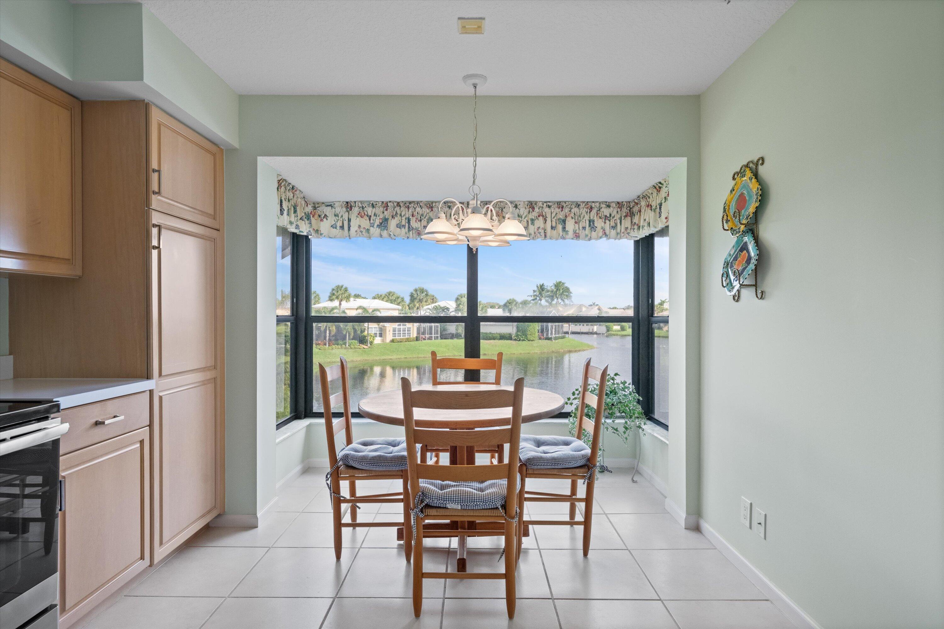 3971 Schooner Pointe Drive, Unit 201 Jupiter, FL 33477 - Photo 15 of 44 a dining room with furniture and window