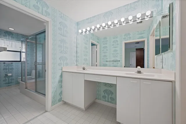 a bathroom with a shower