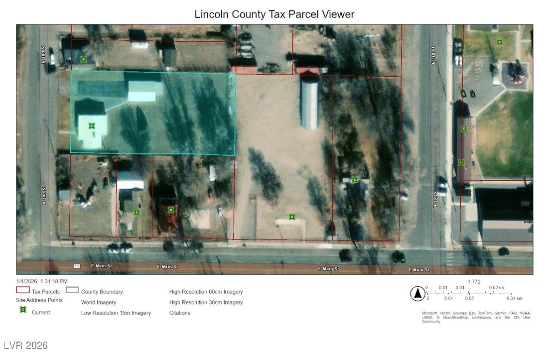 50 North 2nd Street Panaca, NV 89042 - Photo 34 of 35 Map of property location with property boundaries highlighted