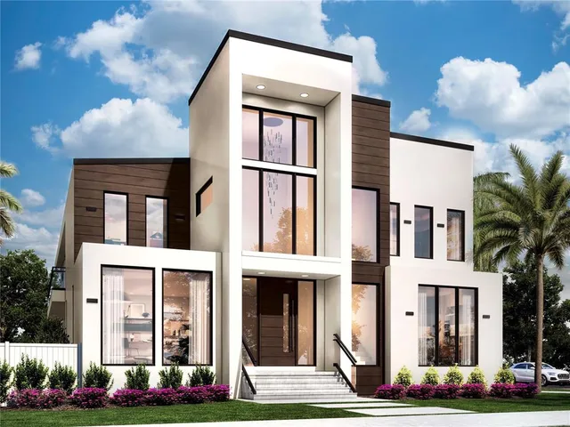 a front view of multi story residential apartment building