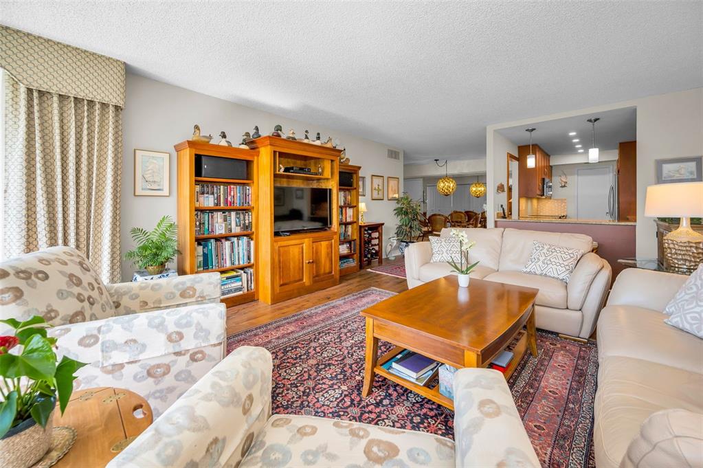 632 Edgewater Drive, Unit 433 Dunedin, FL 34698 - Photo 14 of 42 a living room with furniture a rug and a large window