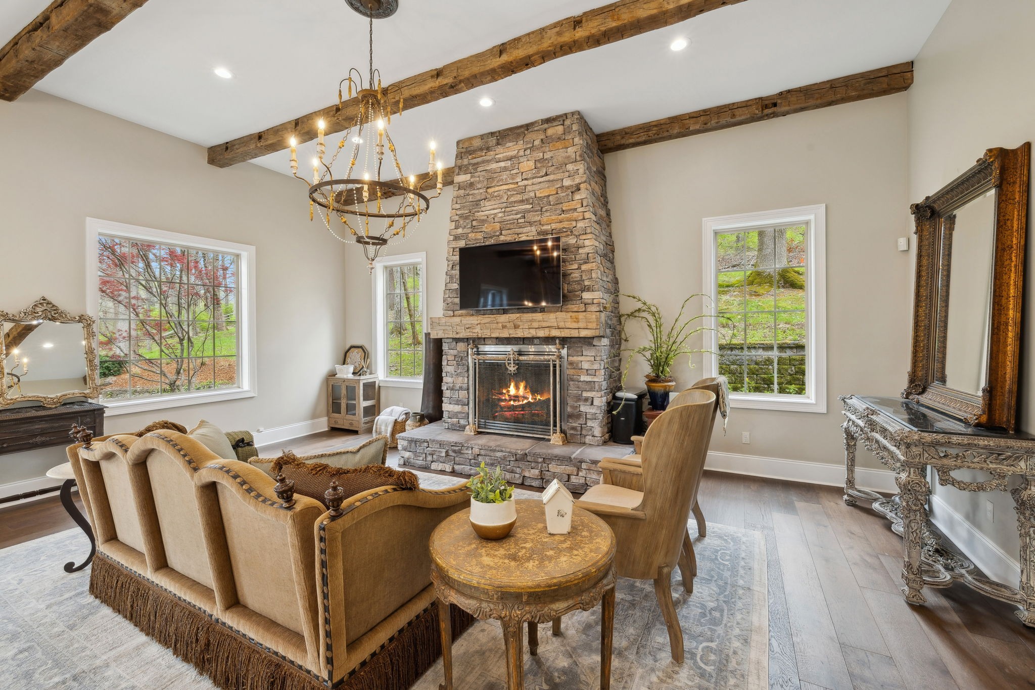 3110 McMillan Road Franklin, TN 37064 - Photo 14 of 96 a living room with fireplace furniture and a flat screen tv