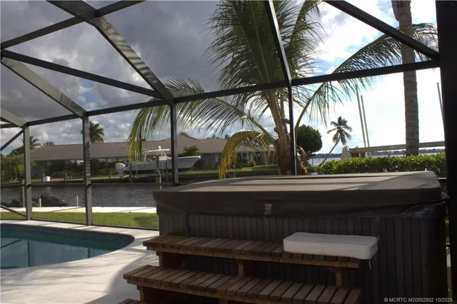 a view of outdoor space with seating area