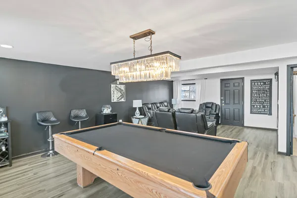 a view of a living room and dining room