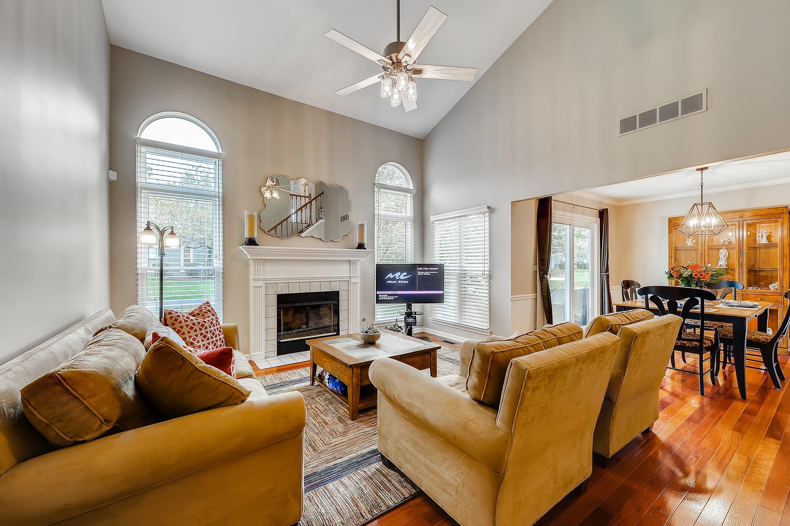 1043 Ridgefield Circle Carol Stream, IL 60188 - Photo 13 of 40 a living room with furniture and a fireplace