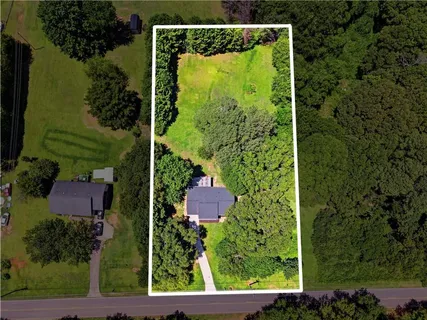 aerial view of a yard