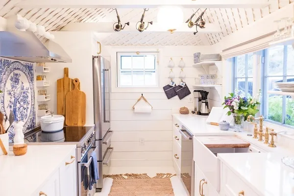 a bathroom with a sink and mirror