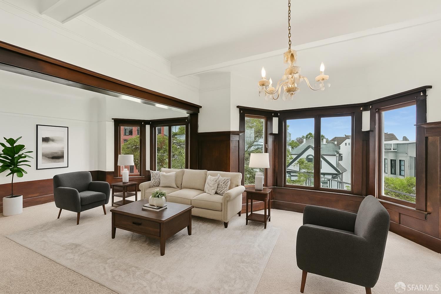 425-429 Steiner Street San Francisco, CA 94117 - Photo 13 of 40 a living room with furniture and a large window