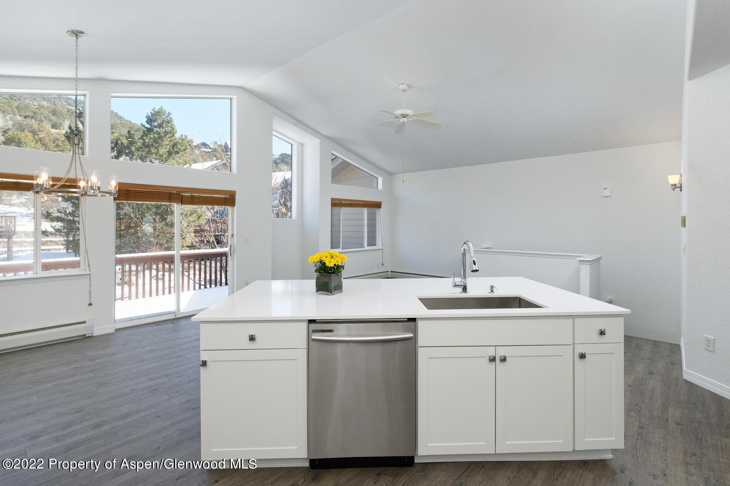 19 Pine Ridge Road Basalt, CO 81621 - Photo 2 of 16 a view of a sink and dishwasher with wooden floor