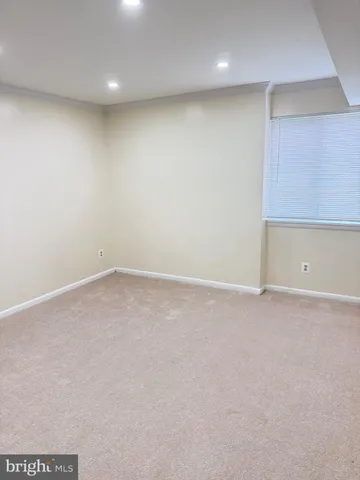 an empty room with a workbench