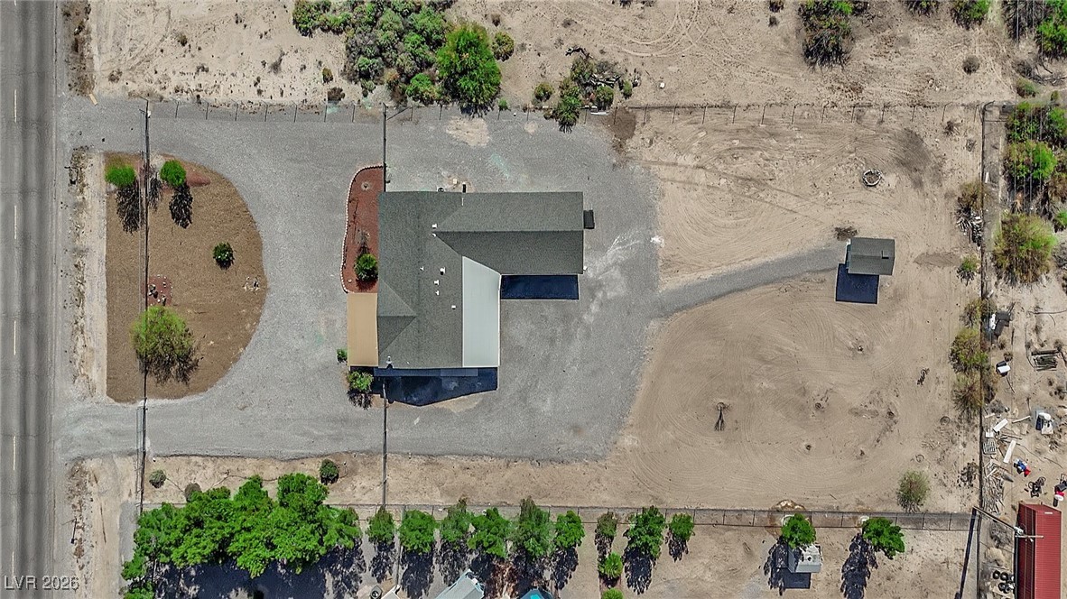 5550 Vicki Ann Road Pahrump, NV 89048 - Photo 3 of 44 Bird's eye view of a desert landscape