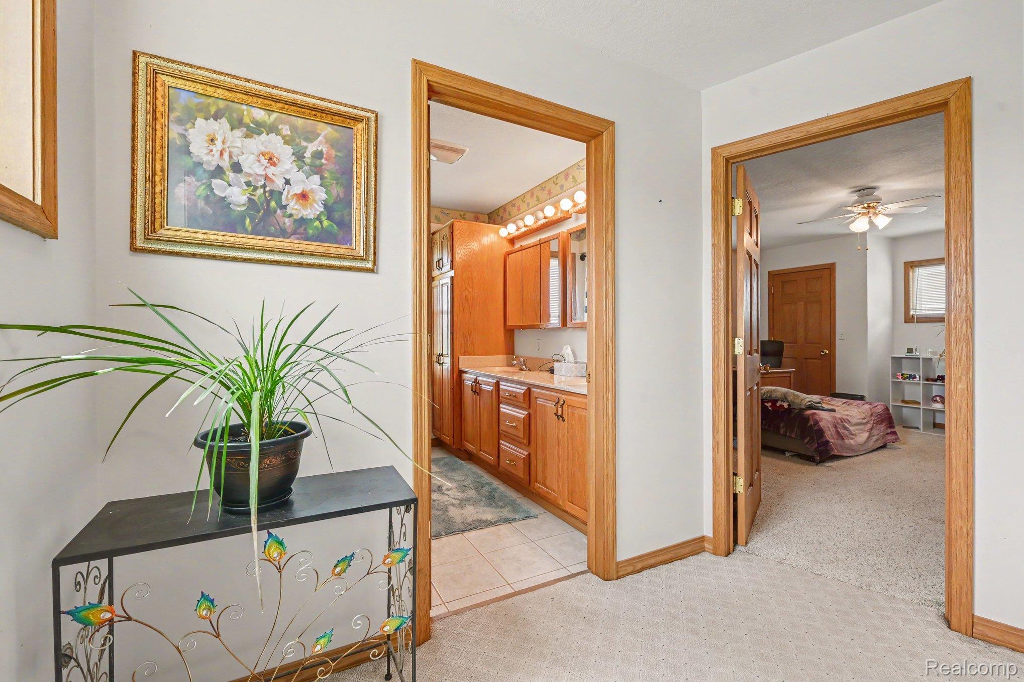 996 Arbogast Road Union City, MI 49094 - Photo 18 of 34 Bright hallway with white walls and light-toned carpet flooring