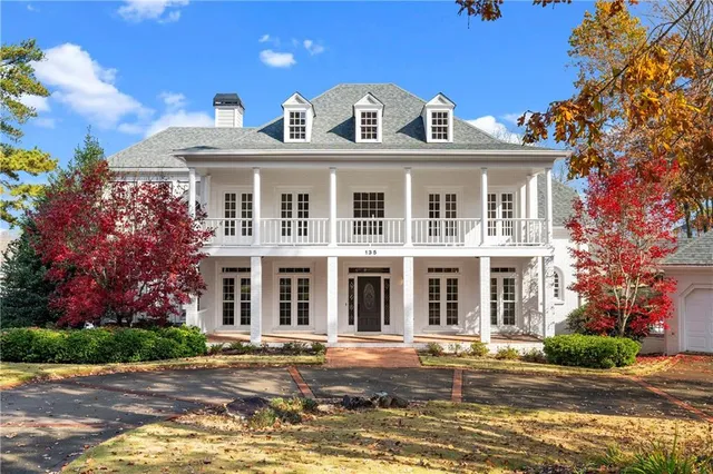 front view of a building with a street