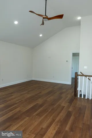 a view of small space with racks on the wall