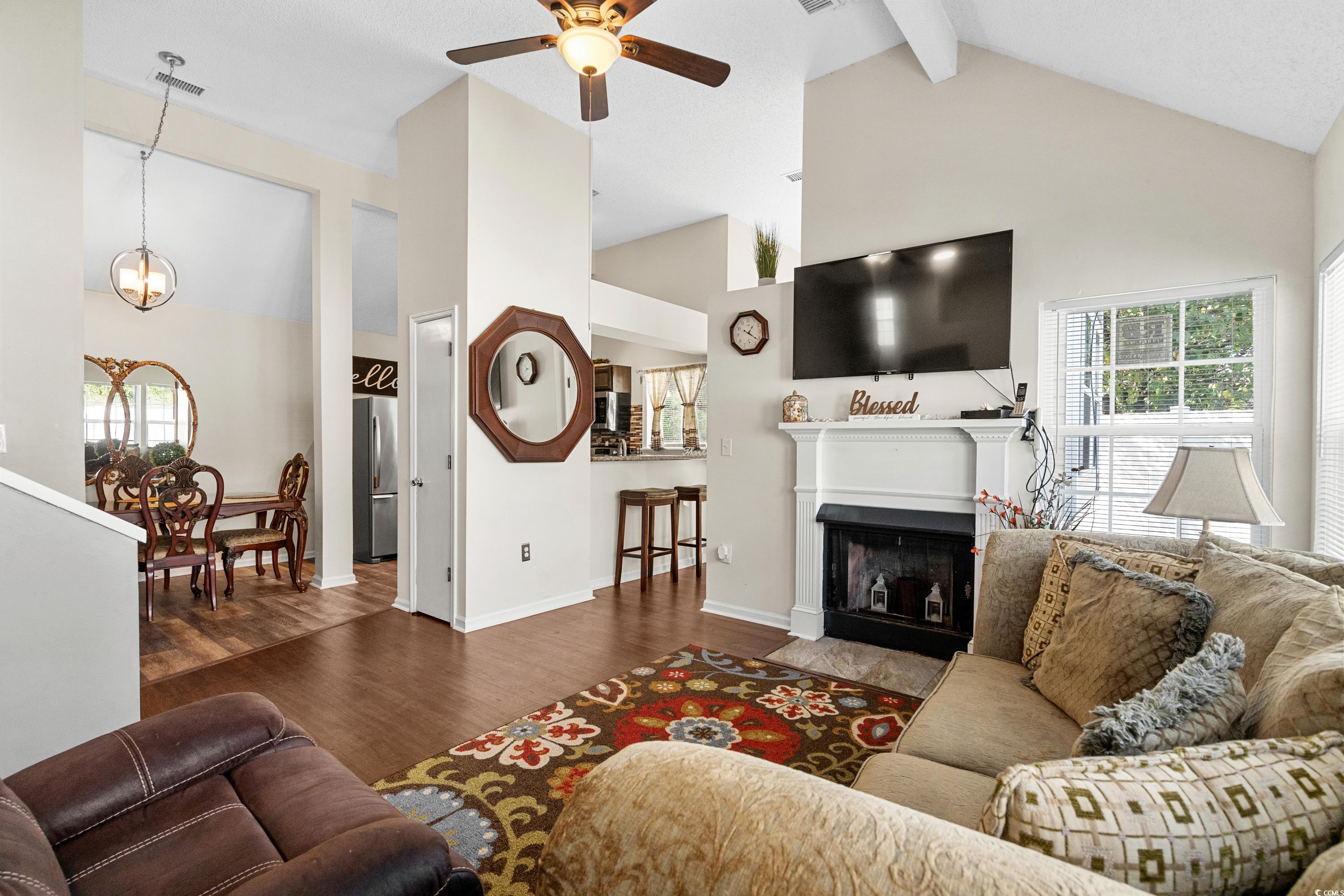 133 Whitehaven Court Myrtle Beach, SC 29577 - Photo 11 of 31 Living room with dark wood-type flooring, ceiling